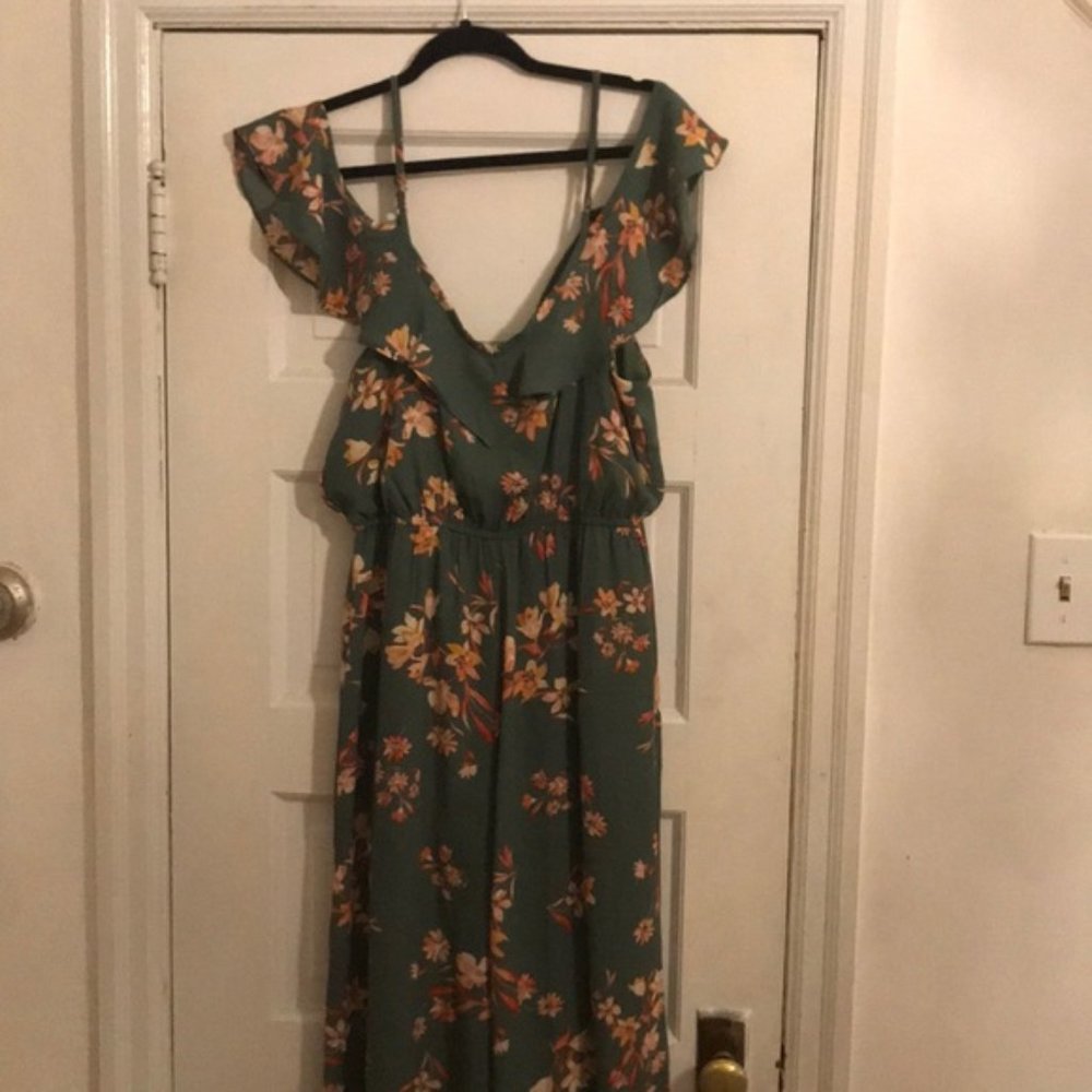 Green floral jumpsuit